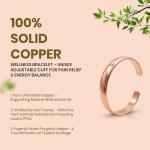 Adjustable Pure Copper Cuff Bracelet for All
