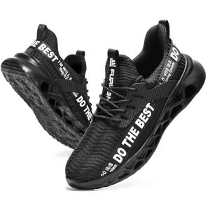 Stylish Lightweight Steel Toe Slip-On Sneakers