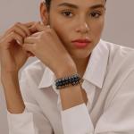 Vinswet Tiger Eye Hematite Obsidian Crystal Bracelet