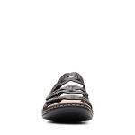Clarks Women's Leisa Faye Black Leather Sandals