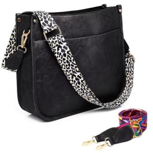 AUYOCO Vegan Leather Crossbody Bag with Guitar Straps