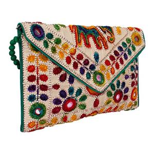 Jaipuri Art Sling Bag - Green & Gold
