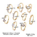 Gold Moon and Star Stackable Knuckle Ring Set