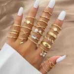 Gold Vintage Stackable Knuckle Ring Set