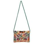 Jaipuri Art Sling Bag - Green & Gold
