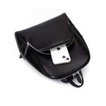 DOSHI Slim Black Vegan Leather Backpack Purse
