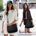 AUYOCO Vegan Leather Crossbody Bag with Guitar Straps