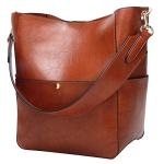 Molodo Women’s PU Leather Bucket Tote Handbag