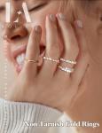 Dainty 14K Gold Plated Stackable Rings Set