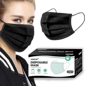 NNPCBT Black Disposable Face Masks – 100 Pack