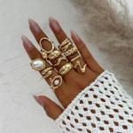 Stylish Gold Chunky Ring Set for Women