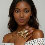 Stylish Gold Chunky Ring Set for Women