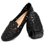 HEAWISH Floral Ballet Flats in Black and Beige