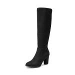 DREAM PAIRS Black Knee High Chunky Heel Boots