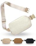 Cream Sherpa Belt Bag for Women