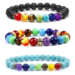 Chakra Lava Rock Bracelets Set for All
