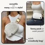 Cream Sherpa Belt Bag for Women