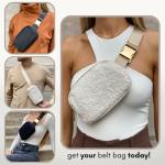 Cream Sherpa Belt Bag for Women