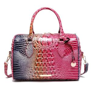 Trendy Crocodile Print Top-Handle Tote Bag