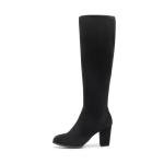 DREAM PAIRS Black Knee High Chunky Heel Boots