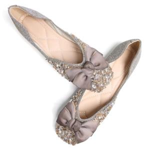 Stylish Gold Sequin Ballet Flats for Women
