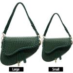 Woven Crocodile Leather Shoulder Bag – Green