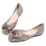 Stylish Gold Sequin Ballet Flats for Women