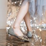 Stylish Gold Sequin Ballet Flats for Women