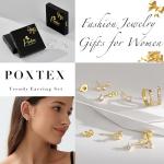 14K Gold Plated Huggie Hoop Earring Set