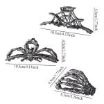 Black Spider Web Skeleton Skull Hair Clips Set