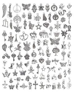 Tibetan Silver Charms for Jewelry Making – 100 PCS
