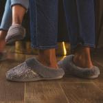 Dearfoams Women's Wide Width Chenille Clogs - Aubergine