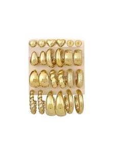Trendy Chunky Gold Hoop Earring Set for Women