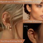 14K Gold Plated Huggie Hoop Earring Set
