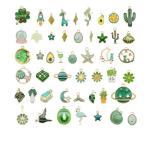Julie Wang 30pcs Mixed Green Enamel Charms Set