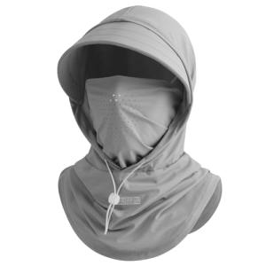 Light Gray UV Protection Balaclava with Wide Brim