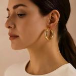 Trendy Chunky Gold Hoop Earring Set for Women