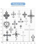 YETOOME 60 Pc Antique Silver Cross Charms Set