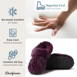 Dearfoams Women's Wide Width Chenille Clogs - Aubergine
