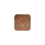 Silver Teardrop Necklace with Cubic Zirconia Charm