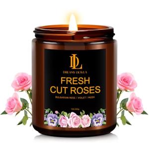 Fresh Cut Roses Scented Candle - 7oz Luxury Gift