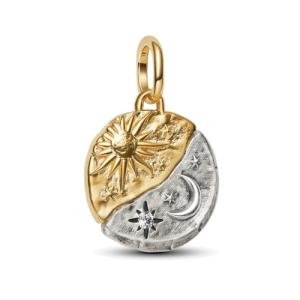 Sterling Silver Sun and Moon Medallion Charm