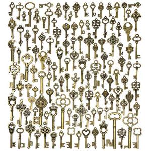 Vintage Skeleton Key Charm Set for DIY Jewelry