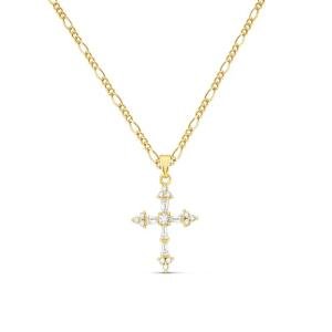 Dainty 14K Gold Plated Cross Necklace for Women