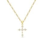 Dainty 14K Gold Plated Cross Necklace for Women