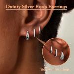 Chic Sterling Silver Huggie Hoop Earrings Set