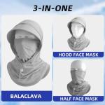 Light Gray UV Protection Balaclava with Wide Brim