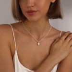 Silver Teardrop Necklace with Cubic Zirconia Charm