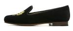 Velvet Embroidered Loafer Flats for Women