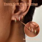 Gold Plated Small Huggie Hoop Earrings Set